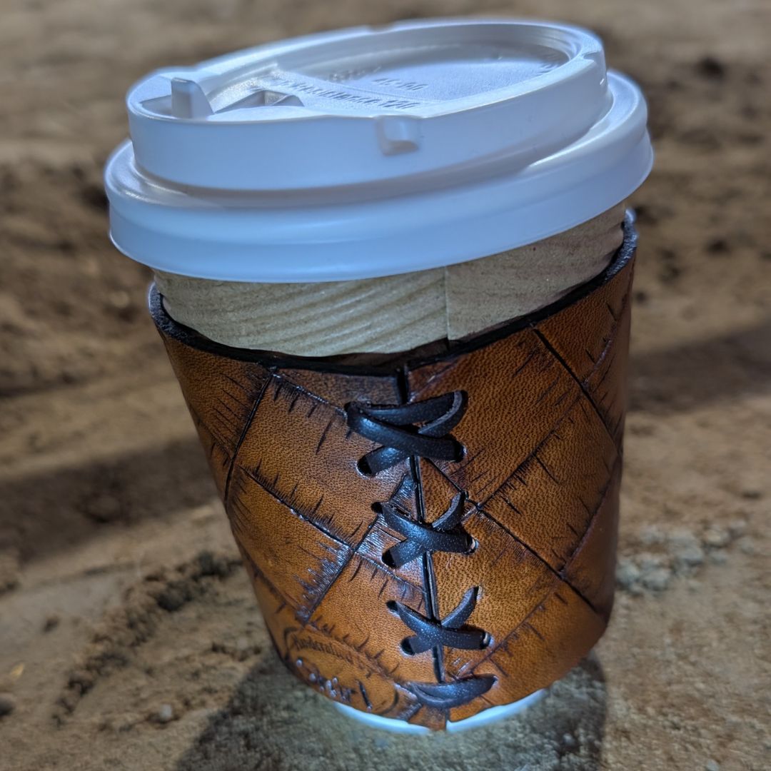 Handmade Leather Double R Cup Sleeve